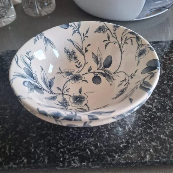 Vintage Claytan Blue Floral Ceramic Flatware Set of 7 pcs - Picture 9 of 13